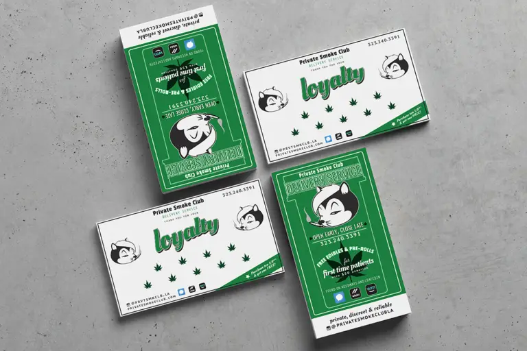 Private Smoke Club - Los Angeles Dispensary Business and Loyalty Cards - Logo & Branding Design