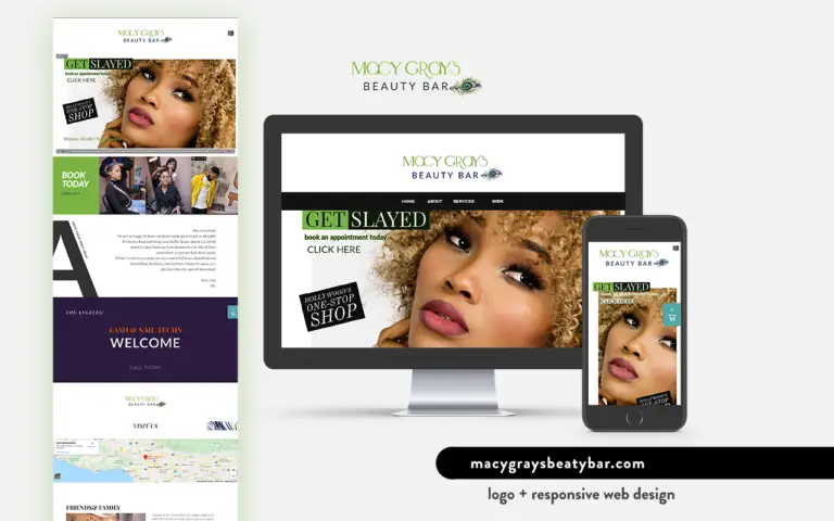 Macy Gray's BEauty BAr Responsive Website Design - Los Angeles Freelance Graphic/Web Design Services